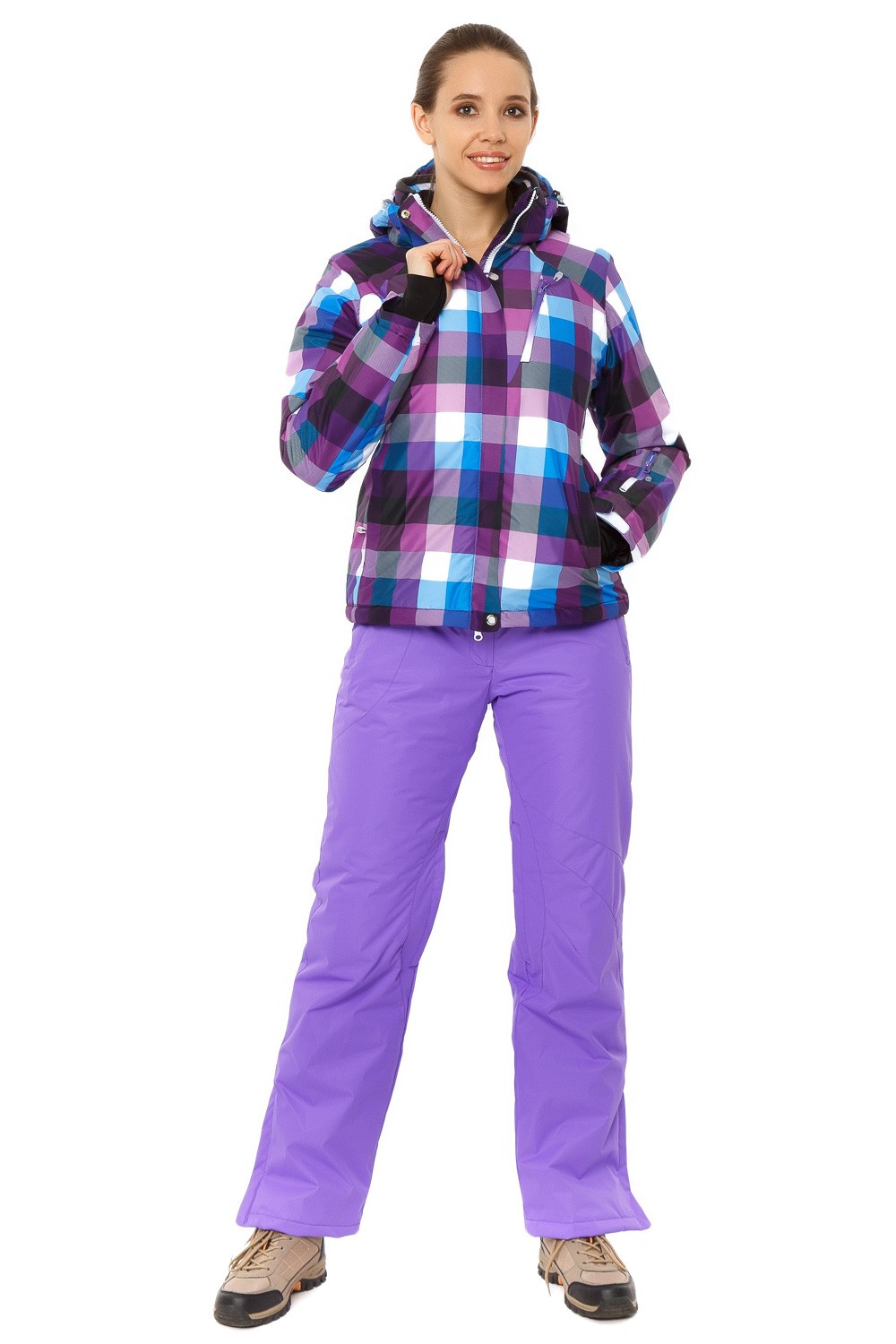 Купить оптом Костюм горнолыжный женский фиолетового цвета 01807F