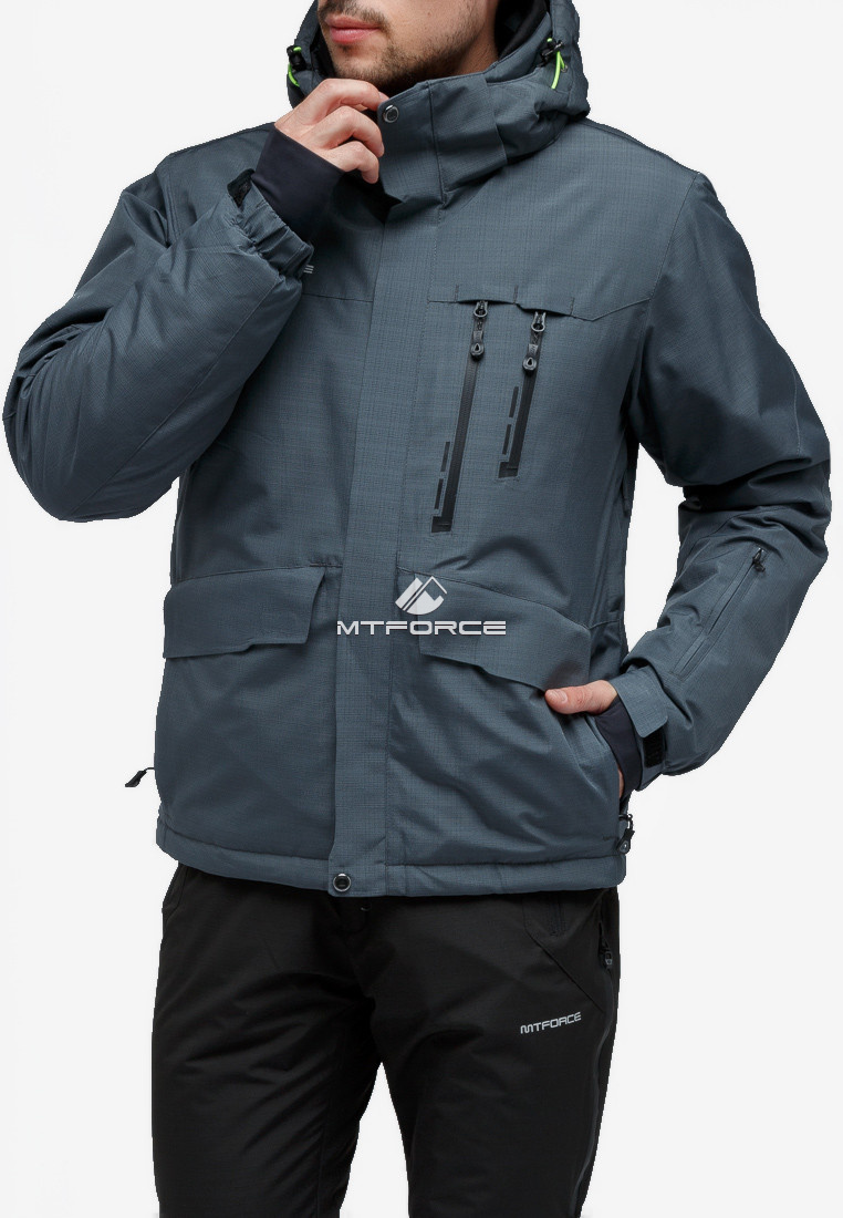 Купить оптом Куртка горнолыжная мужская темно-серого цвета 18122TC