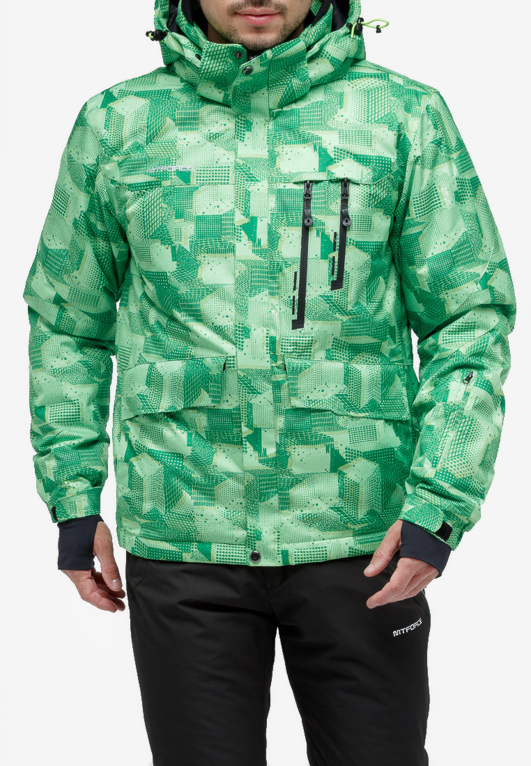 Купить оптом Куртка горнолыжная мужская зеленого цвета 18122-1Z