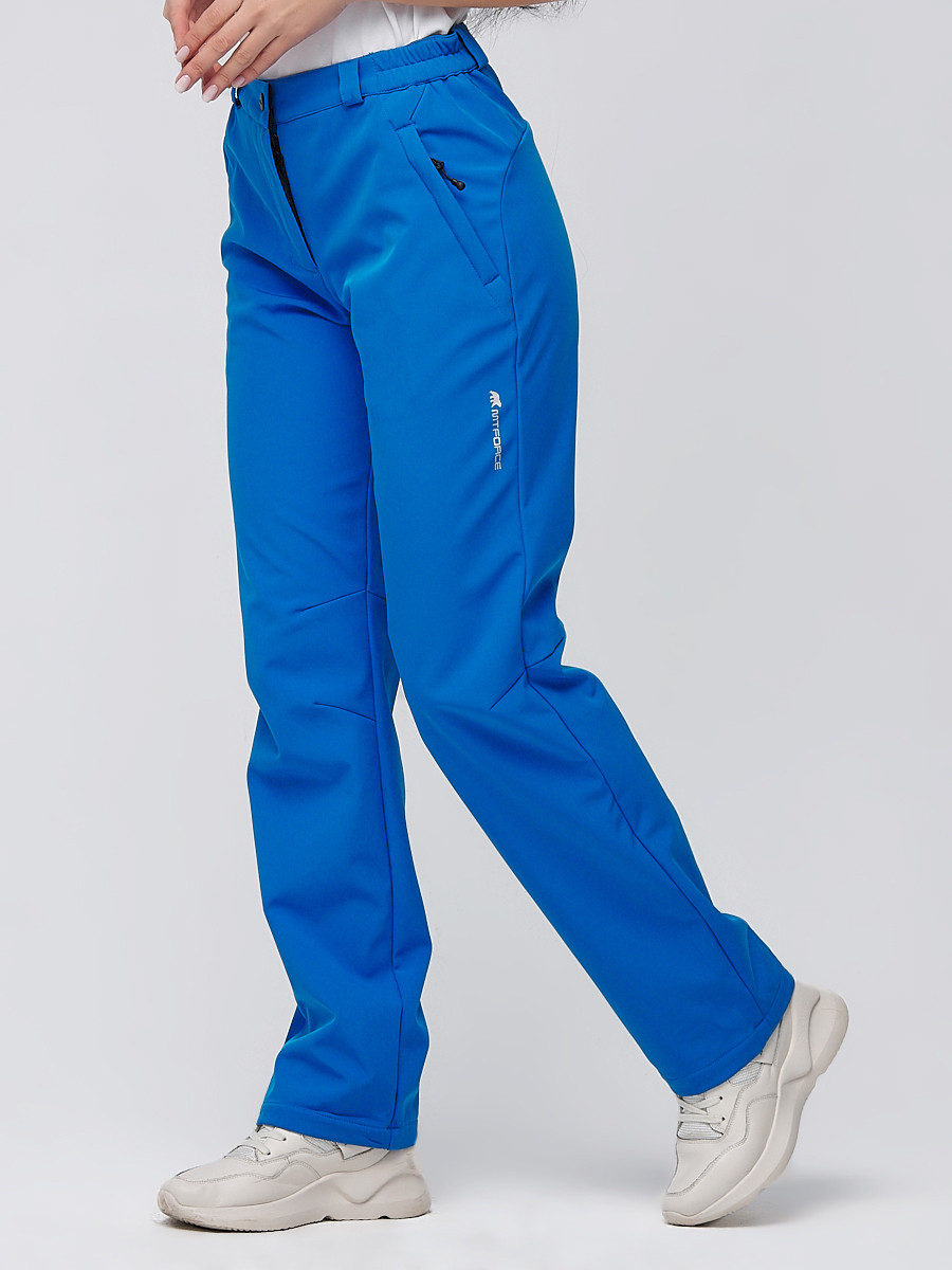 Купить оптом брюки женские из ткани softshell синего цвета 1851S в интернетмагазине MTFORCE.RU