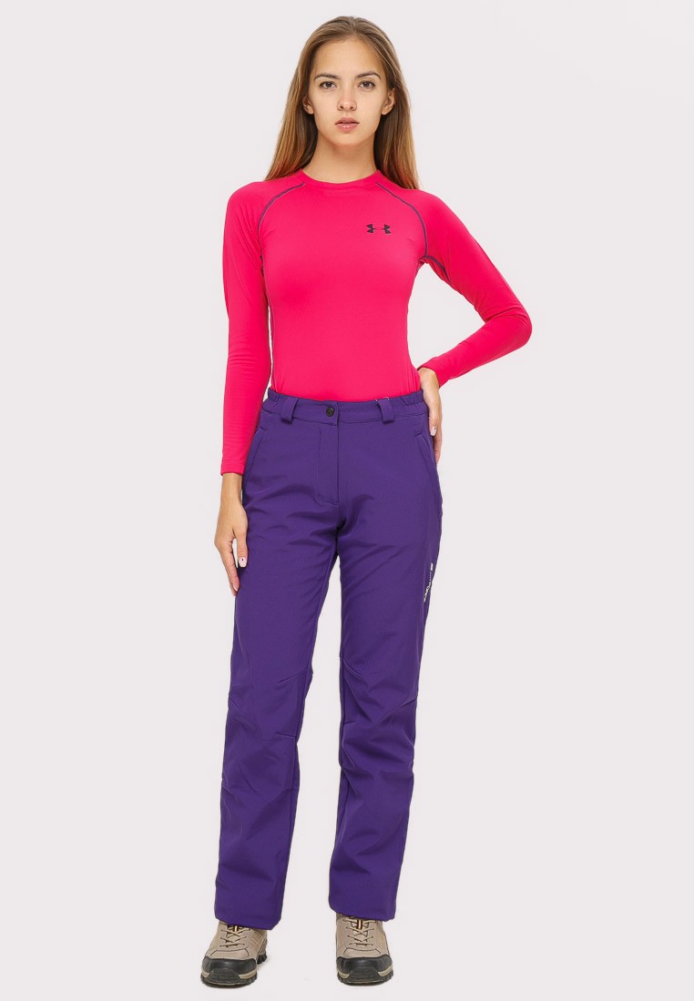 Купить оптом Брюки женские большого размера фиолетового цвета  1852-1F