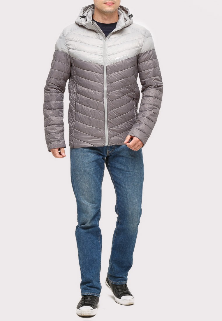 Купить оптом Куртка мужская стеганная серого цвета 1853Sr