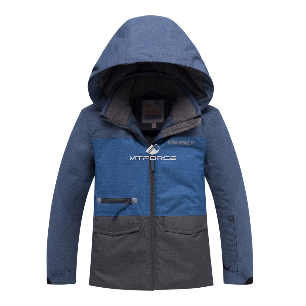 Купить оптом Куртка горнолыжная для мальчика УЦЕНКА синего цвета 18929S в Казани
