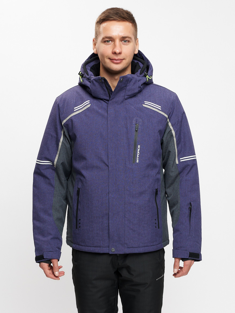 Купить оптом Мужская зимняя горнолыжная куртка MTFORCE темно-синего цвета 1971TS в Казани