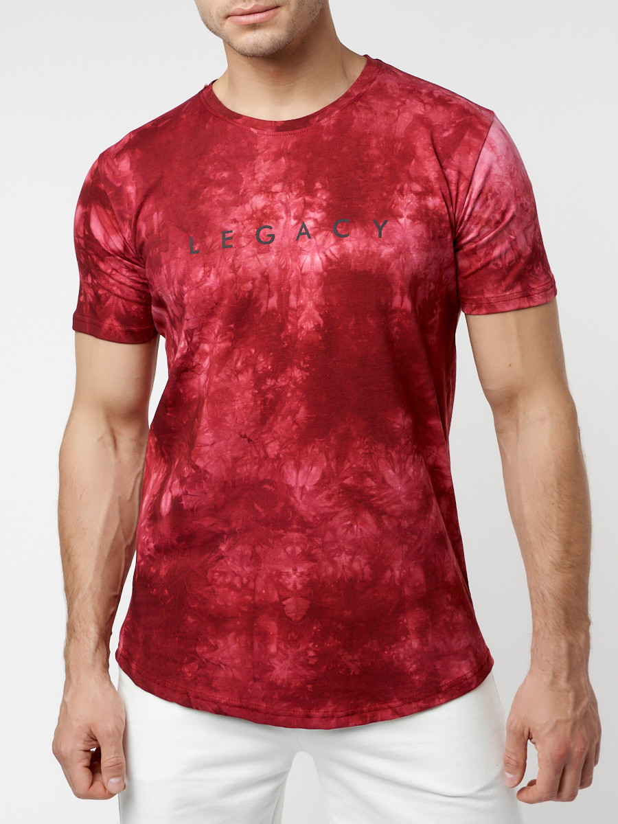 Купить оптом Мужская футболка варенка бордового цвета 221005Bo в Казани