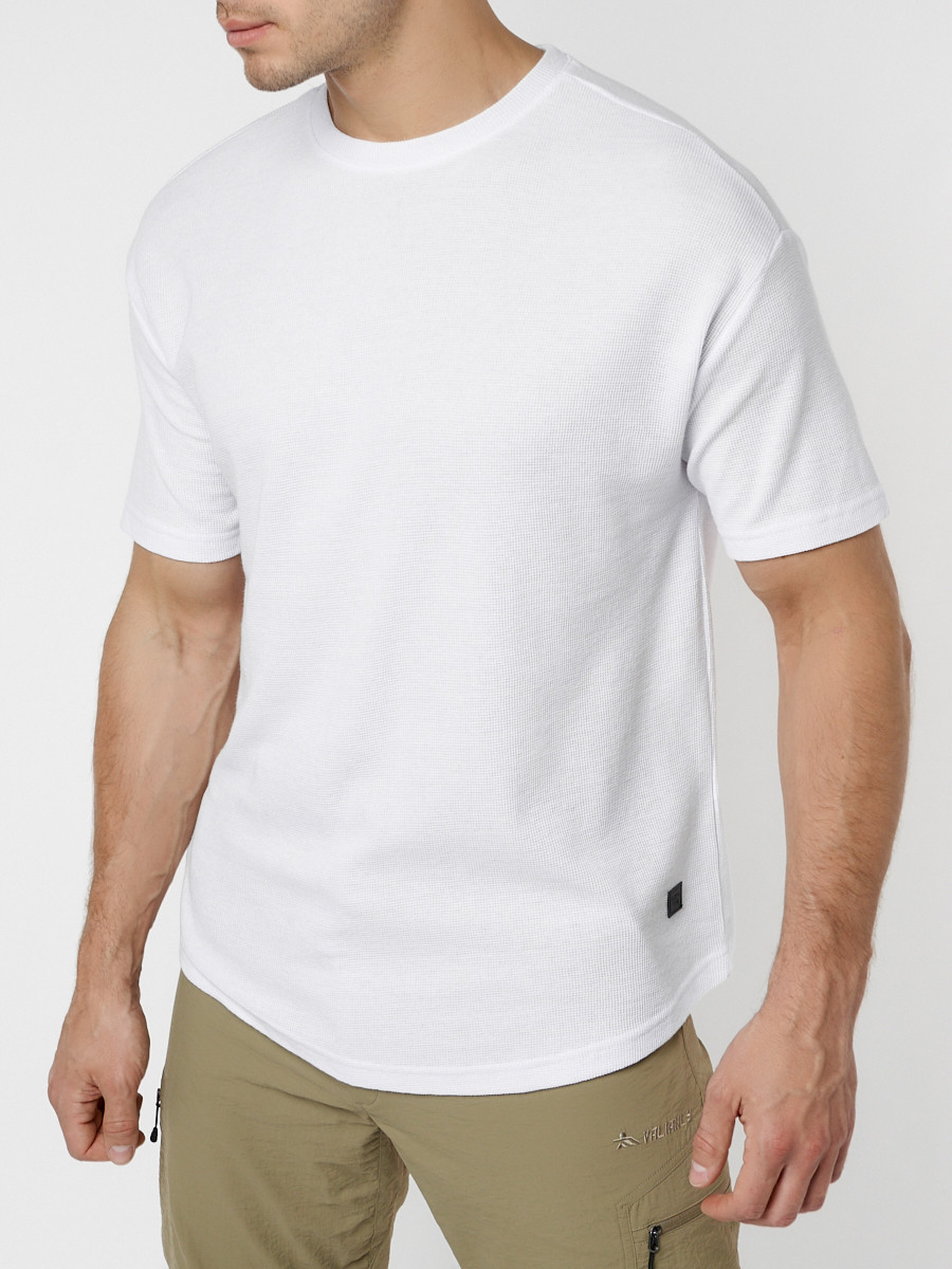 Купить оптом Однотонная футболка белого цвета 221063Bl в Казани