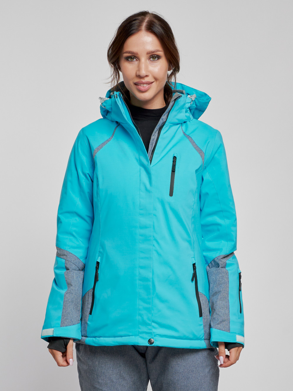 Купить оптом Горнолыжная куртка женская зимняя голубого цвета 2316Gl в Екатеринбурге