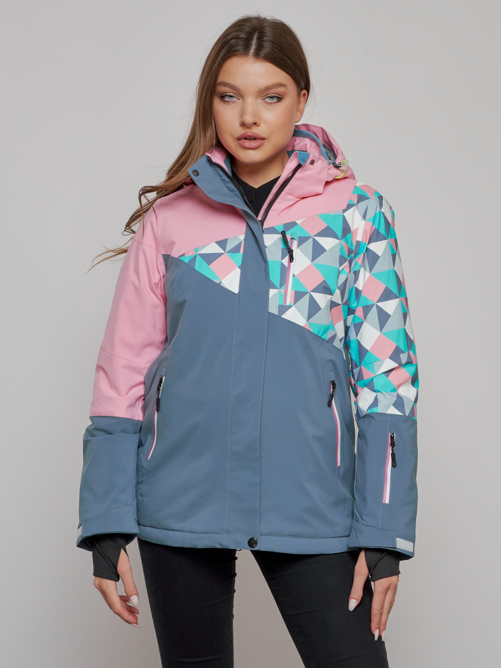 Купить оптом Горнолыжная куртка женская зимняя розового цвета 2337R в Екатеринбурге