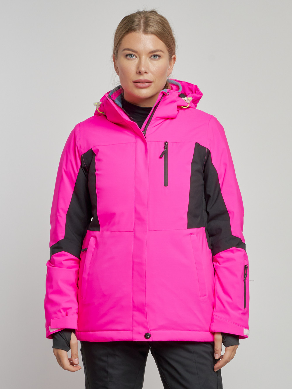 Купить оптом Горнолыжная куртка женская зимняя розового цвета 3105R в Екатеринбурге