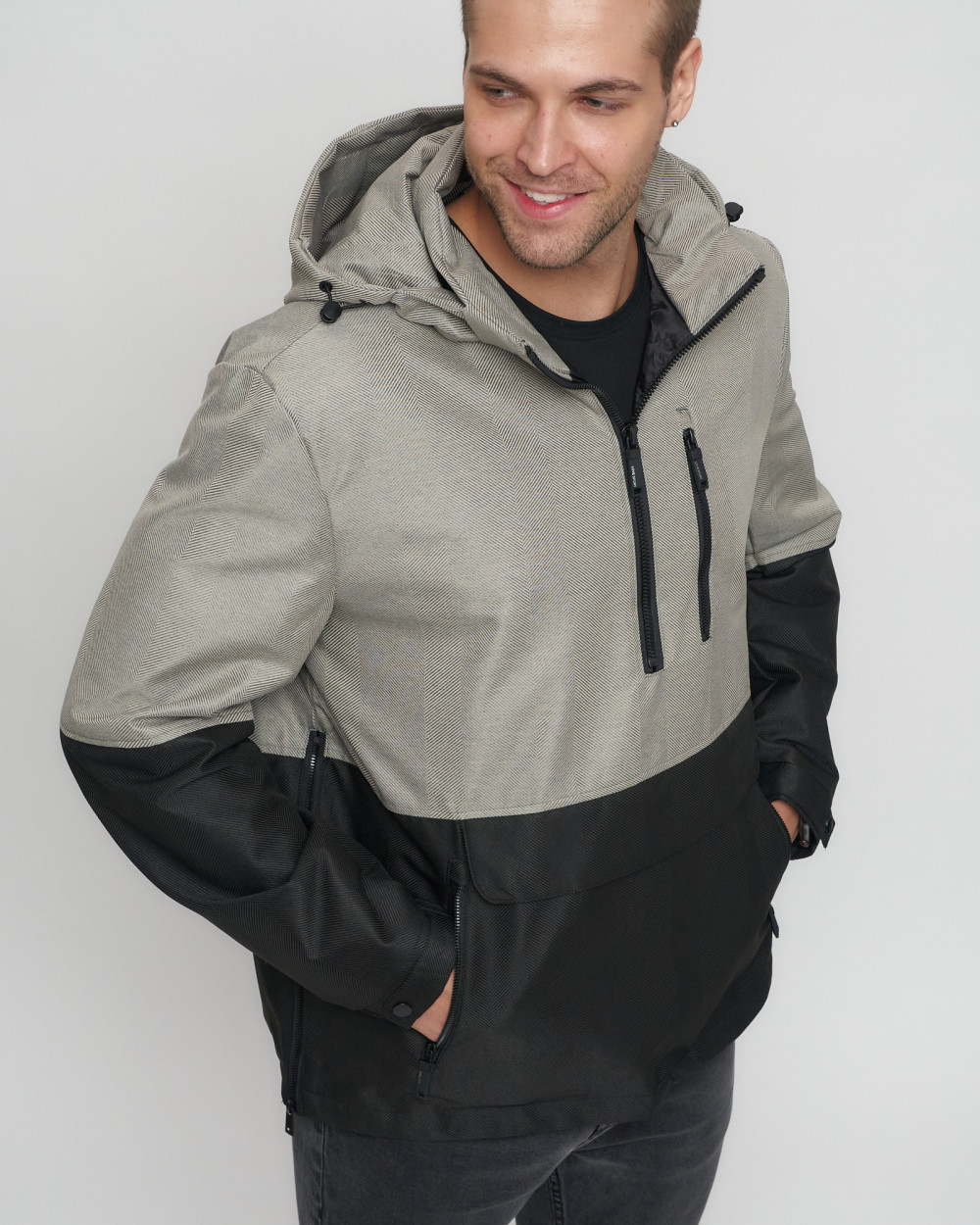 Купить куртку анорак спортивную мужскую оптом от производителя недорого в Москве 3307B 1