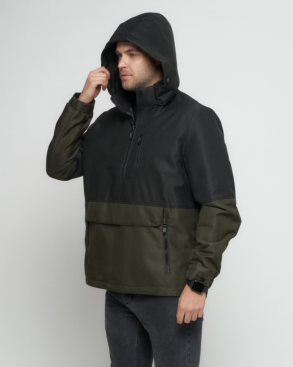 Купить куртку анорак спортивную мужскую оптом от производителя недорого в Москве 3307Ch 1