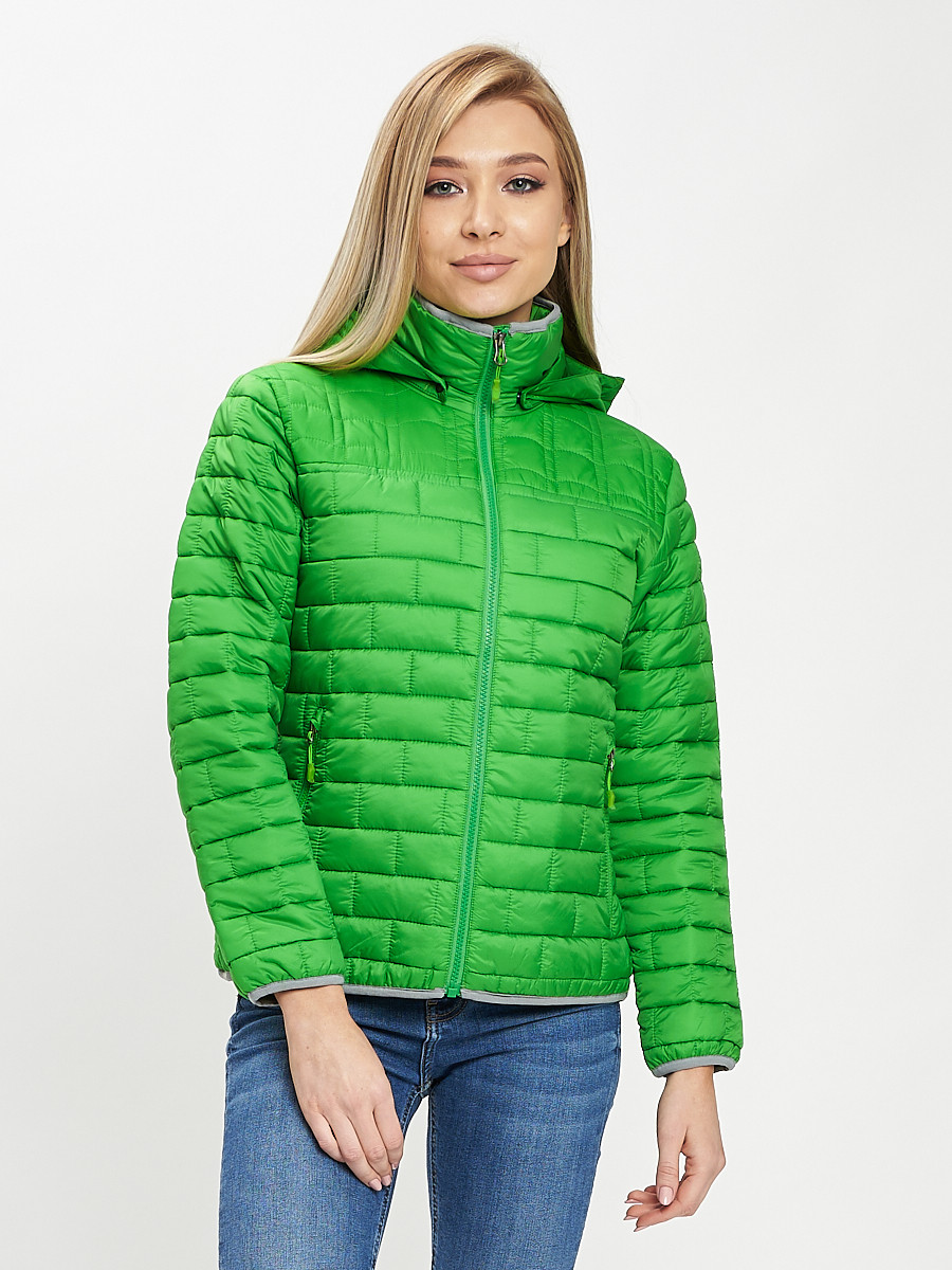 Купить оптом Стеганная куртка зеленого цвета 33315Z в Екатеринбурге