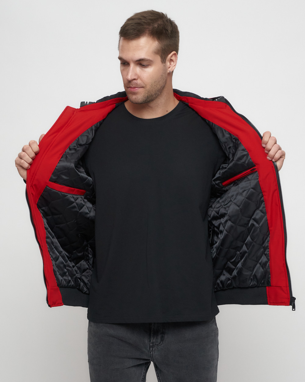 Купить куртку мужскую спортивную весеннюю оптом от производителя недорого в Москве 3367Kr 1
