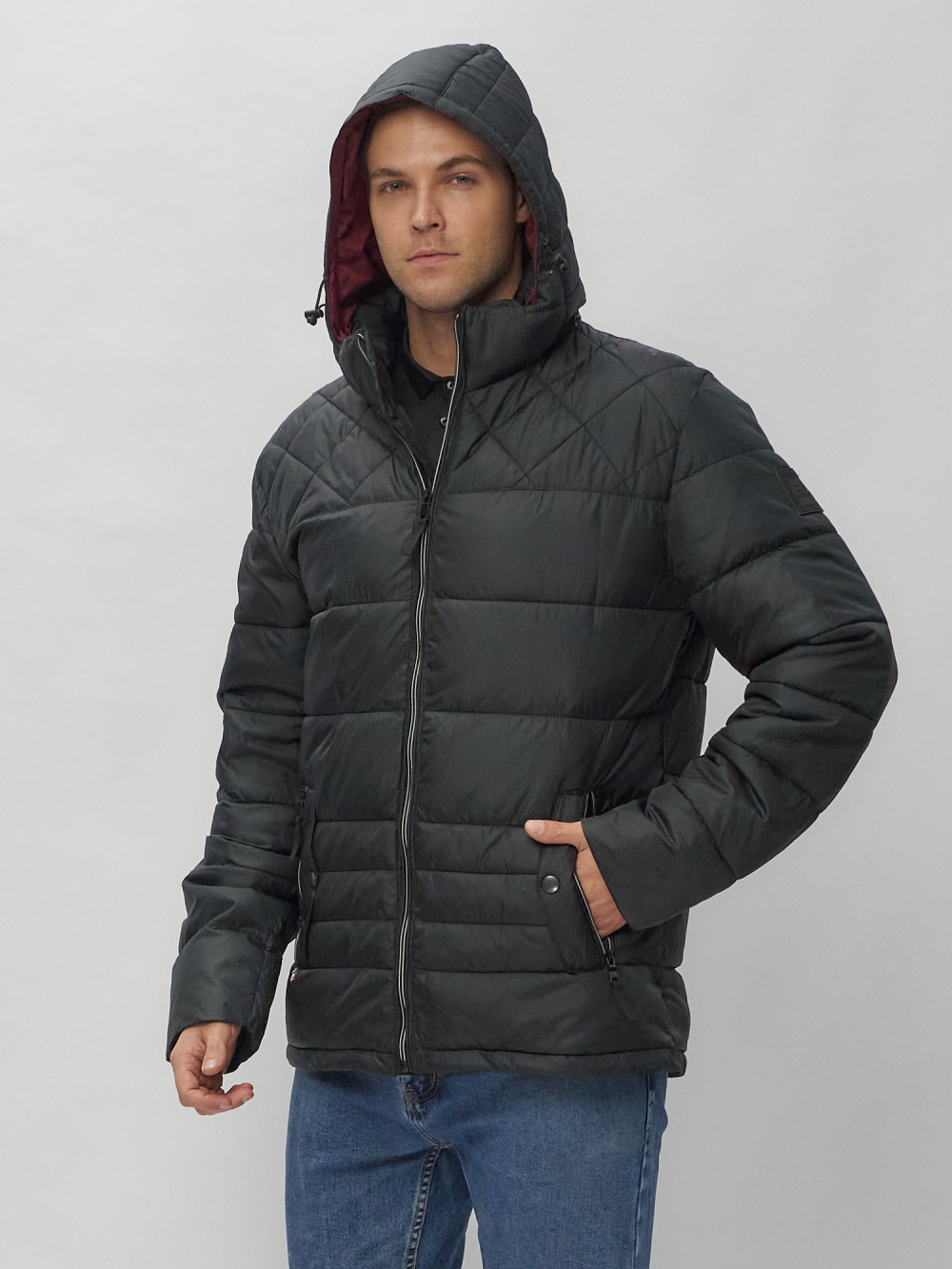 Купить куртку мужскую спортивную весеннюю оптом от производителя недорого в Москве 62179Ch 1