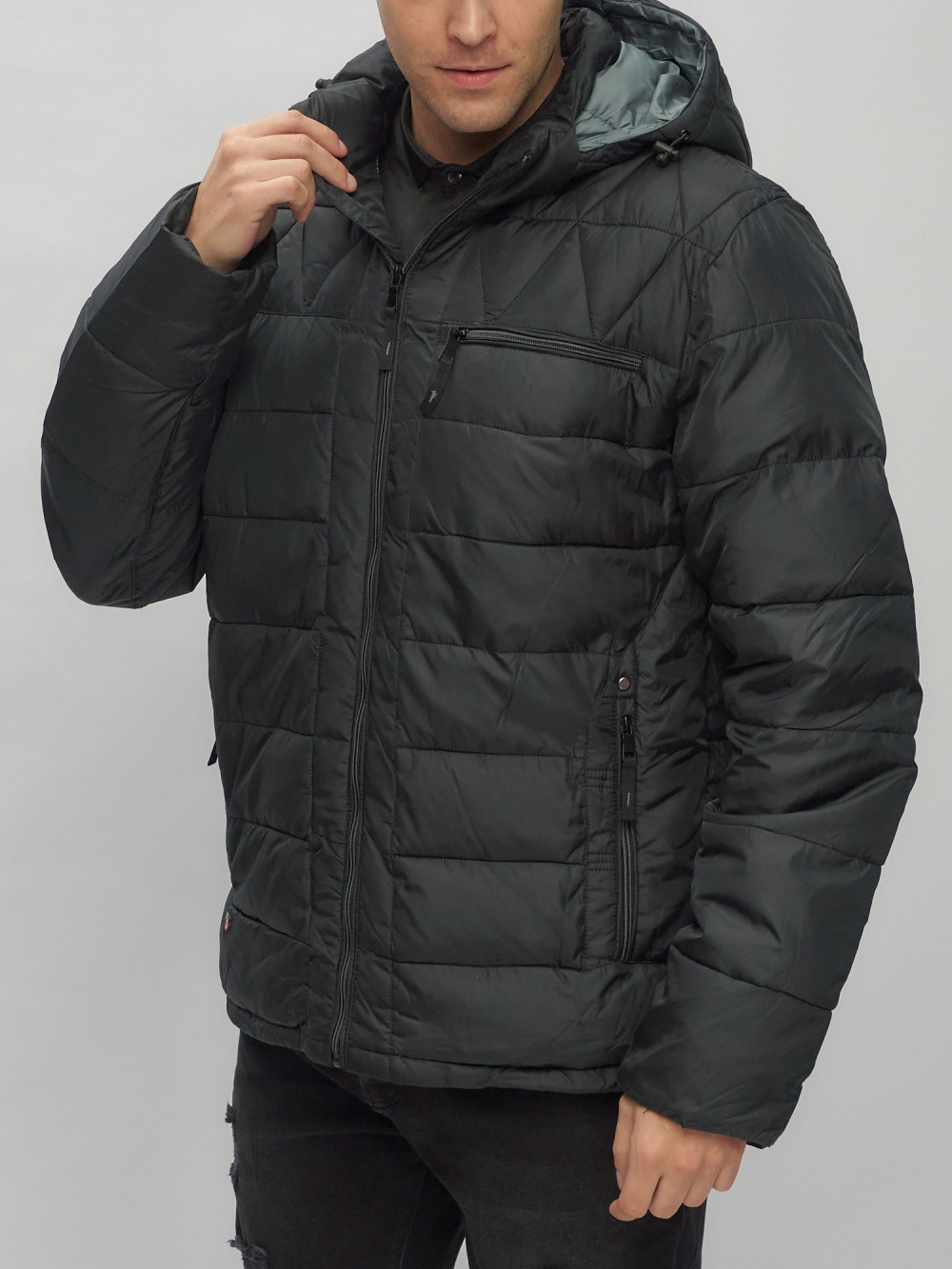 Купить куртку мужскую спортивную весеннюю оптом от производителя недорого в Москве 62187Ch 1