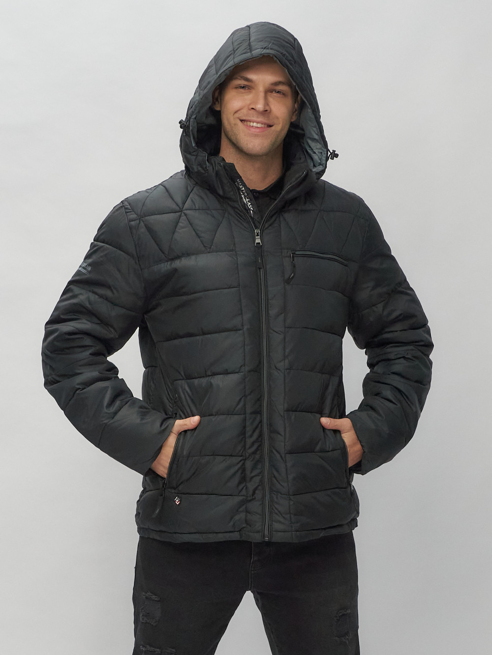 Купить куртку мужскую спортивную весеннюю оптом от производителя недорого в Москве 62187Ch 1