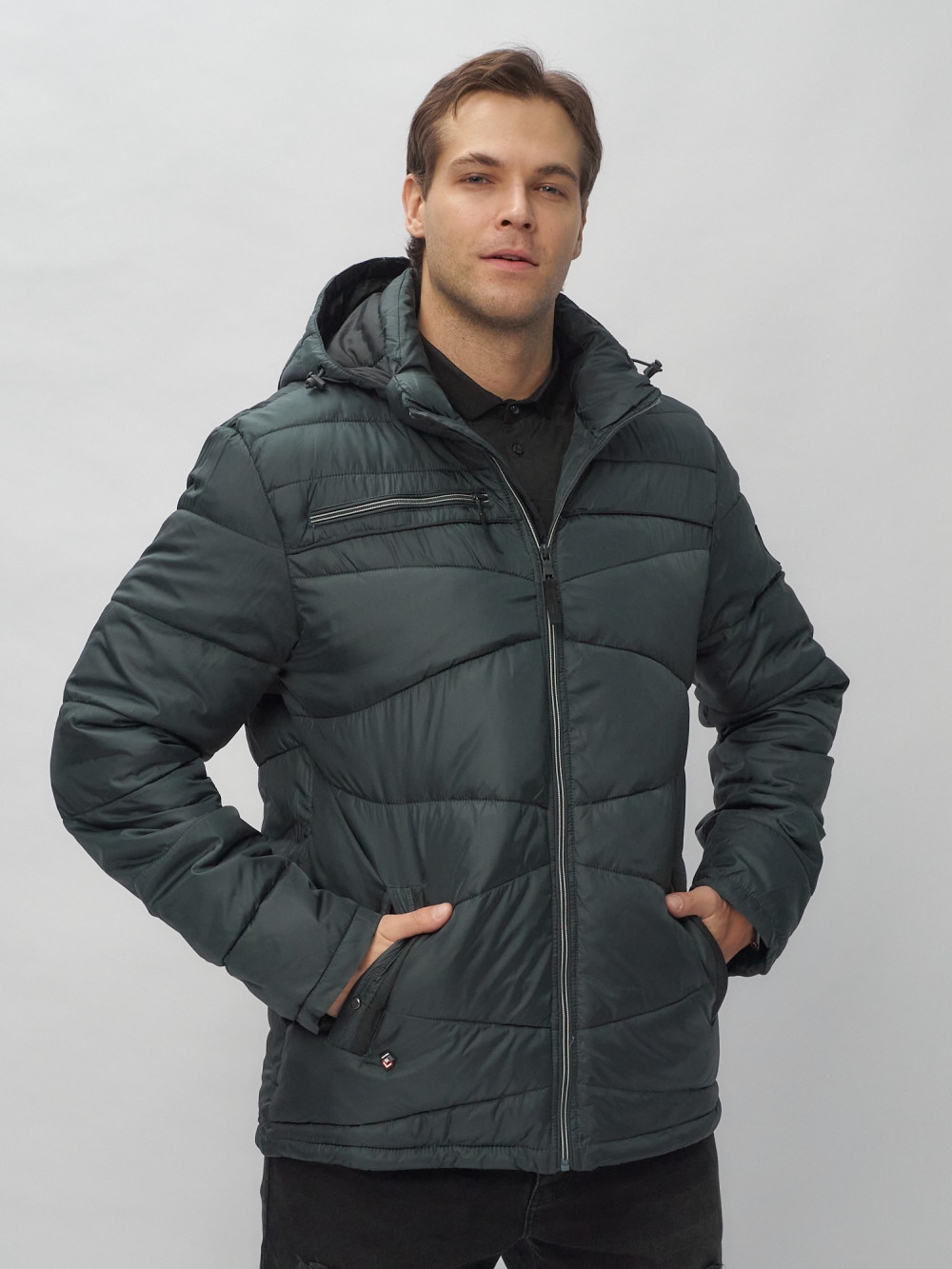 Купить куртку мужскую спортивную весеннюю оптом от производителя недорого в Москве 62188TC 1