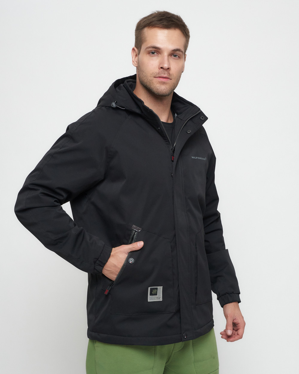 Купить куртку мужскую спортивную весеннюю оптом от производителя недорого в Москве 8598Ch 1