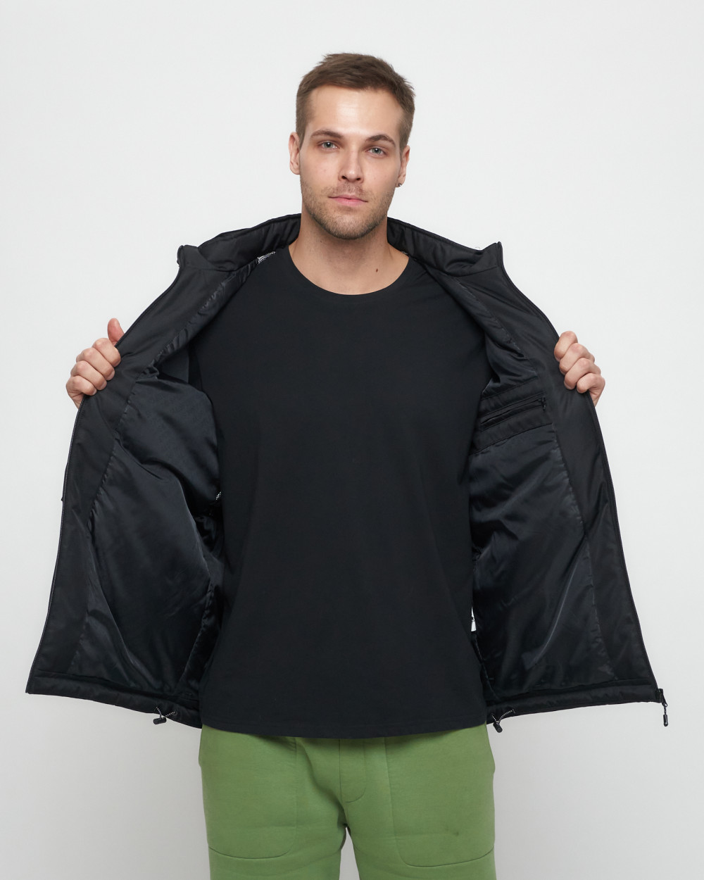 Купить куртку мужскую спортивную весеннюю оптом от производителя недорого в Москве 8816Ch 1