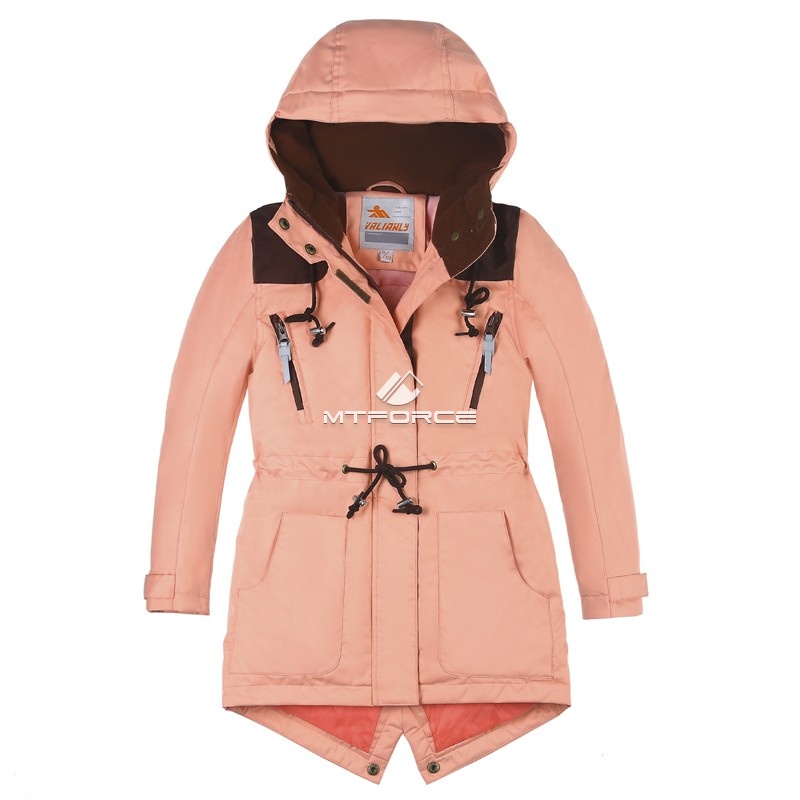 Купить оптом Куртка парка зимняя подростковая для девочки персикового цвета 8834P