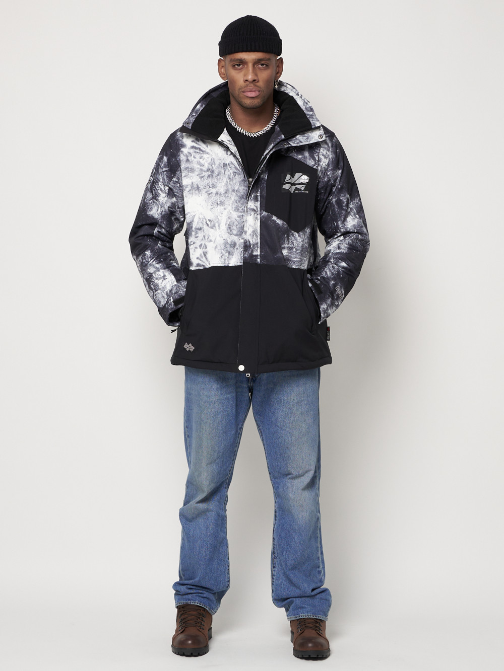 Купить оптом Горнолыжная куртка мужская светло-серого цвета 88514SS в Екатеринбурге