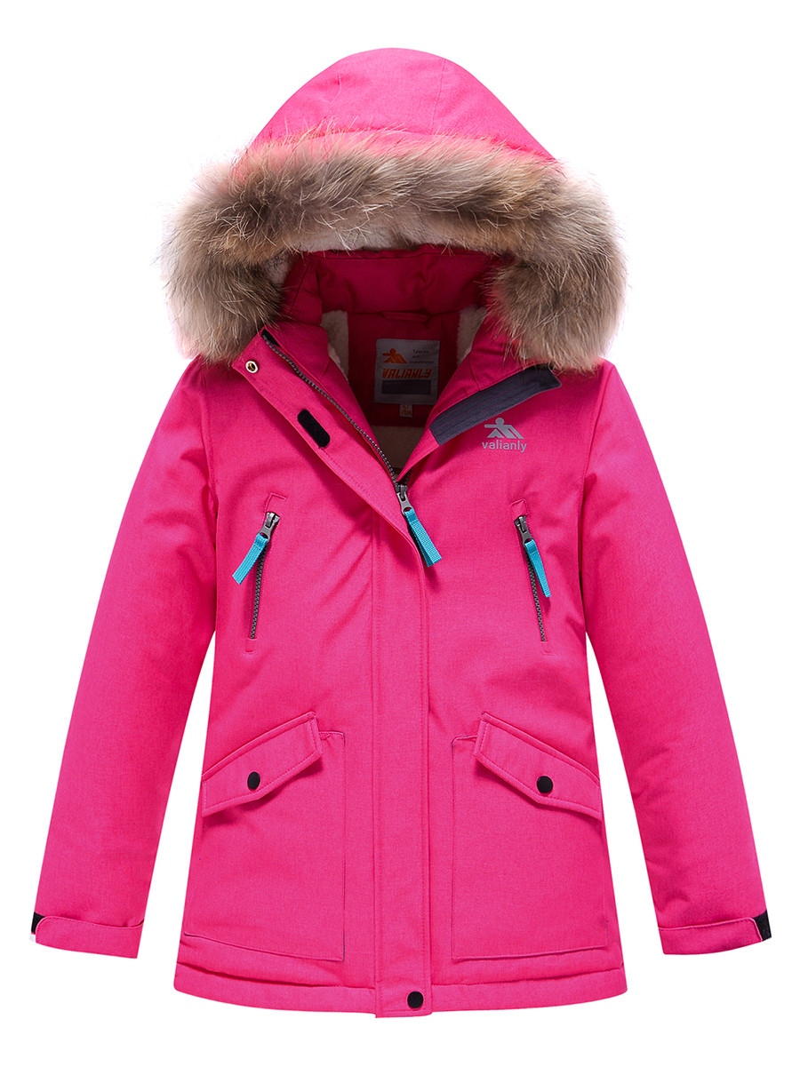 Купить оптом Парка зимняя Valianly подростковая для девочки розового цвета 9238R в Казани