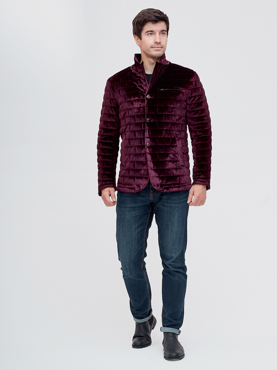 Купить оптом Куртка велюровая классическая Valianly фиолетового цвета 93351F в Казани