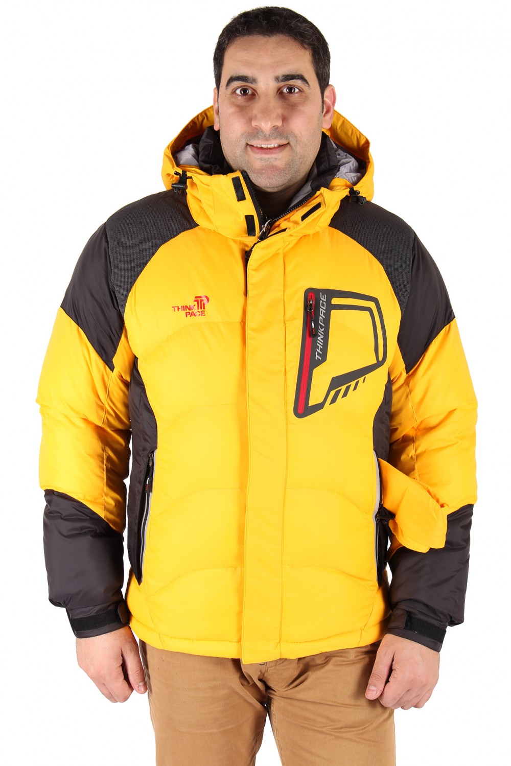 Купить оптом Куртка зимняя мужская желтого цвета 9406J