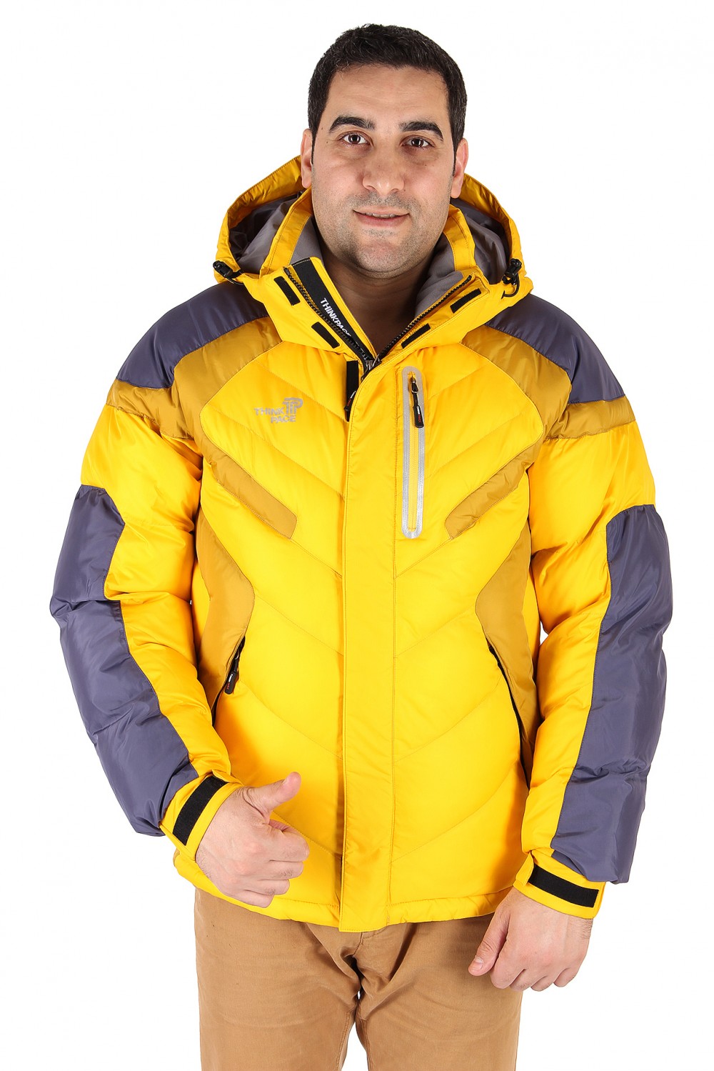 Купить оптом Куртка зимняя мужская желтого цвета 9453J
