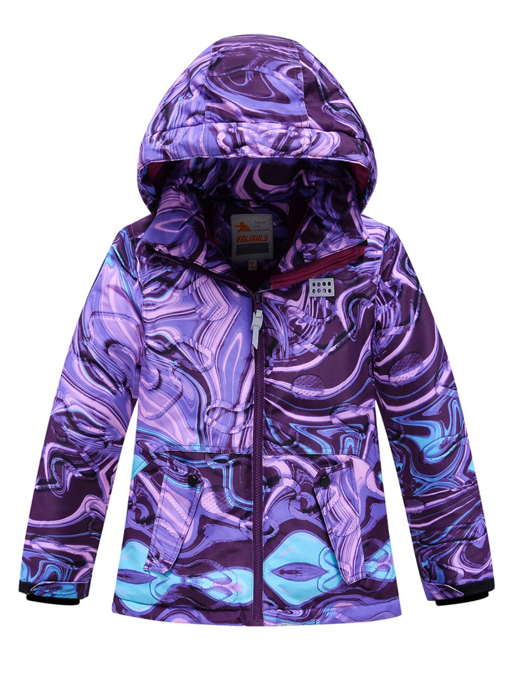 Купить оптом Куртка горнолыжная подростковая УЦЕНКА фиолетового цвета 0349F в Екатеринбурге