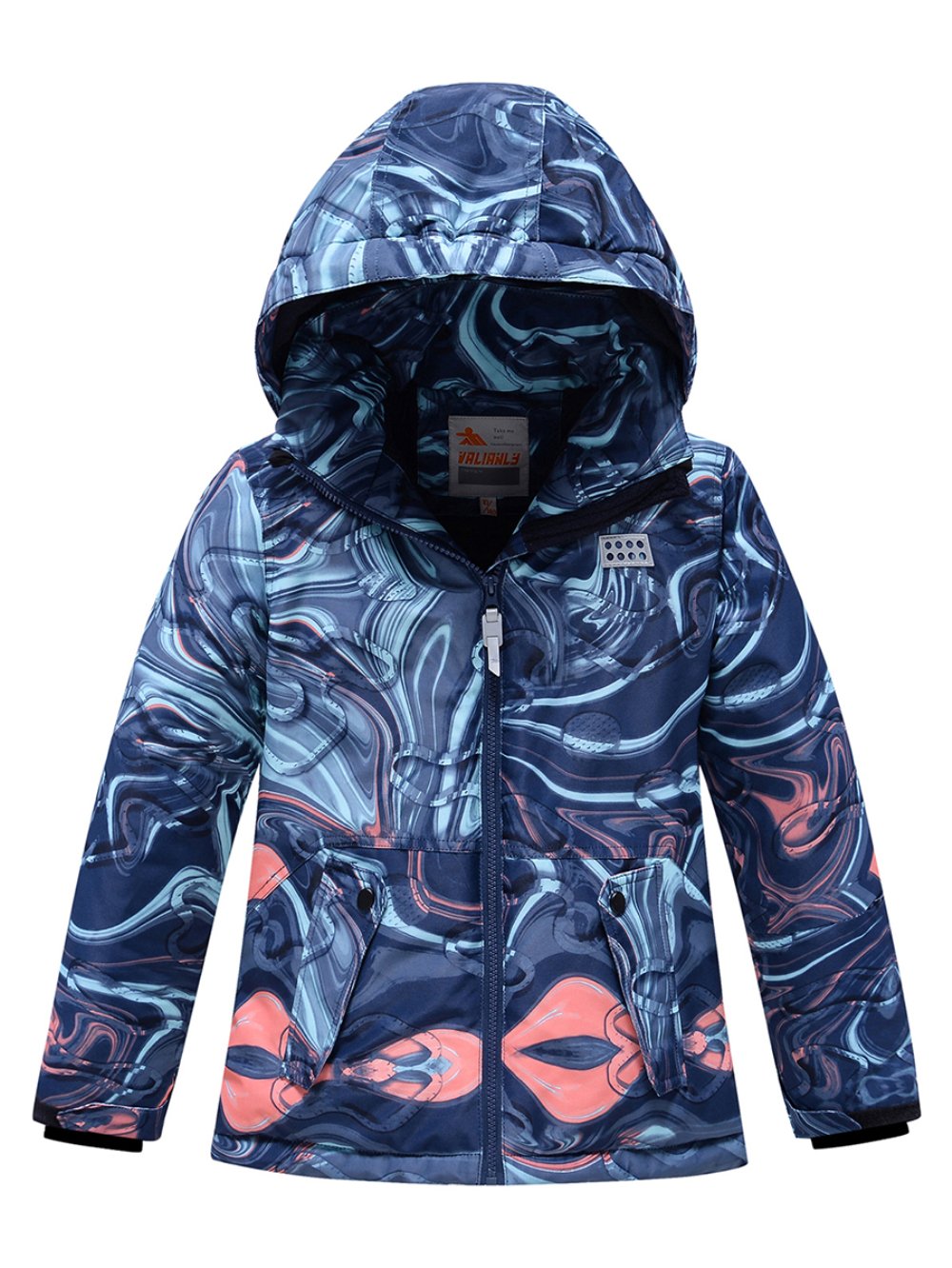 Купить оптом Куртка горнолыжная для мальчика УЦЕНКА темно-синего цвета 0380TS в Екатеринбурге