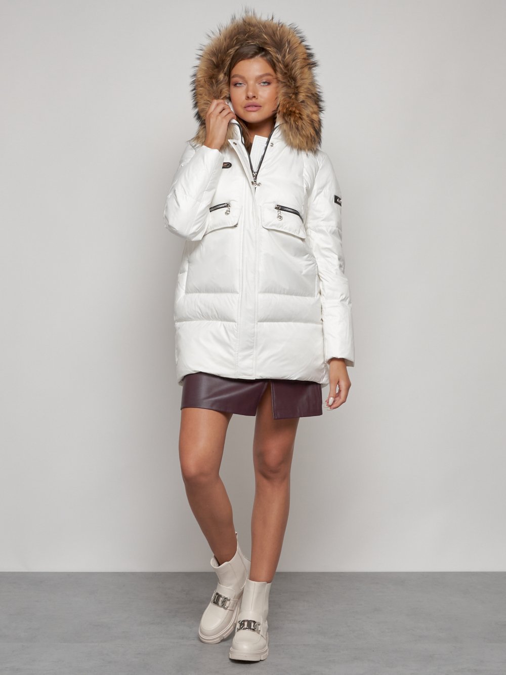 Купить куртку женскую зимнюю оптом от производителя недорого в Москве 132298Bl 1