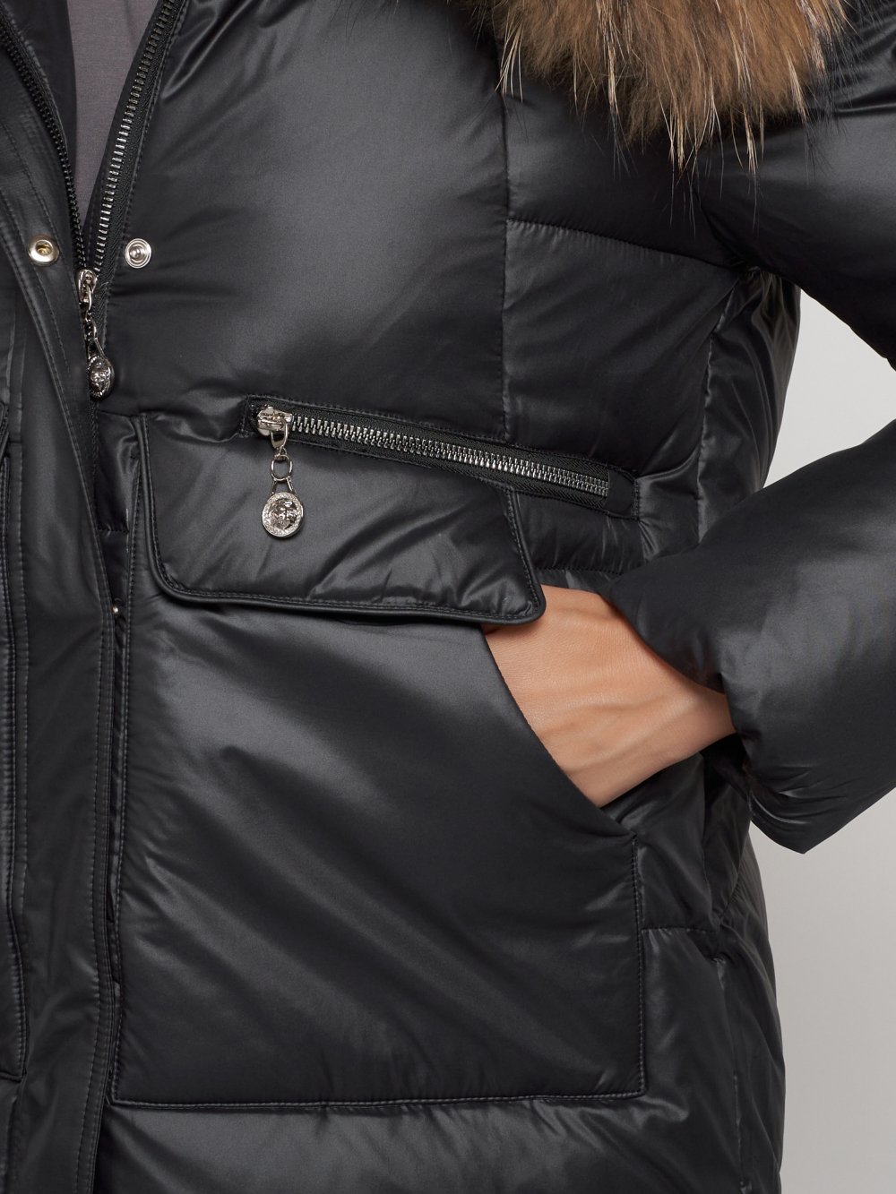 Купить куртку женскую зимнюю оптом от производителя недорого в Москве 132298Ch 1