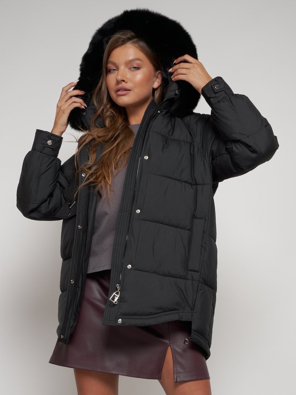 Купить куртку женскую оптом от производителя недорого в Москве 13301Ch 1