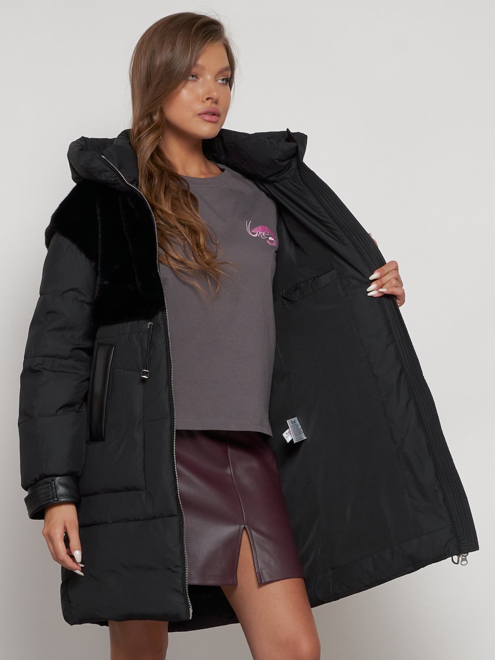 Купить куртку женскую зимнюю оптом от производителя недорого в Москве 133131Ch 1
