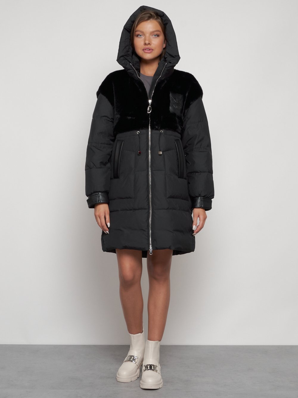 Купить куртку женскую зимнюю оптом от производителя недорого в Москве 133131Ch 1