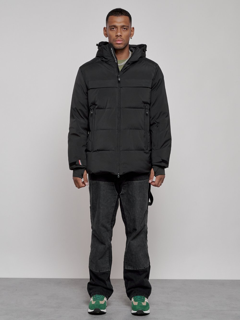 Купить оптом Куртка мужская зимняя горнолыжная черного цвета 2356Ch в Екатеринбурге