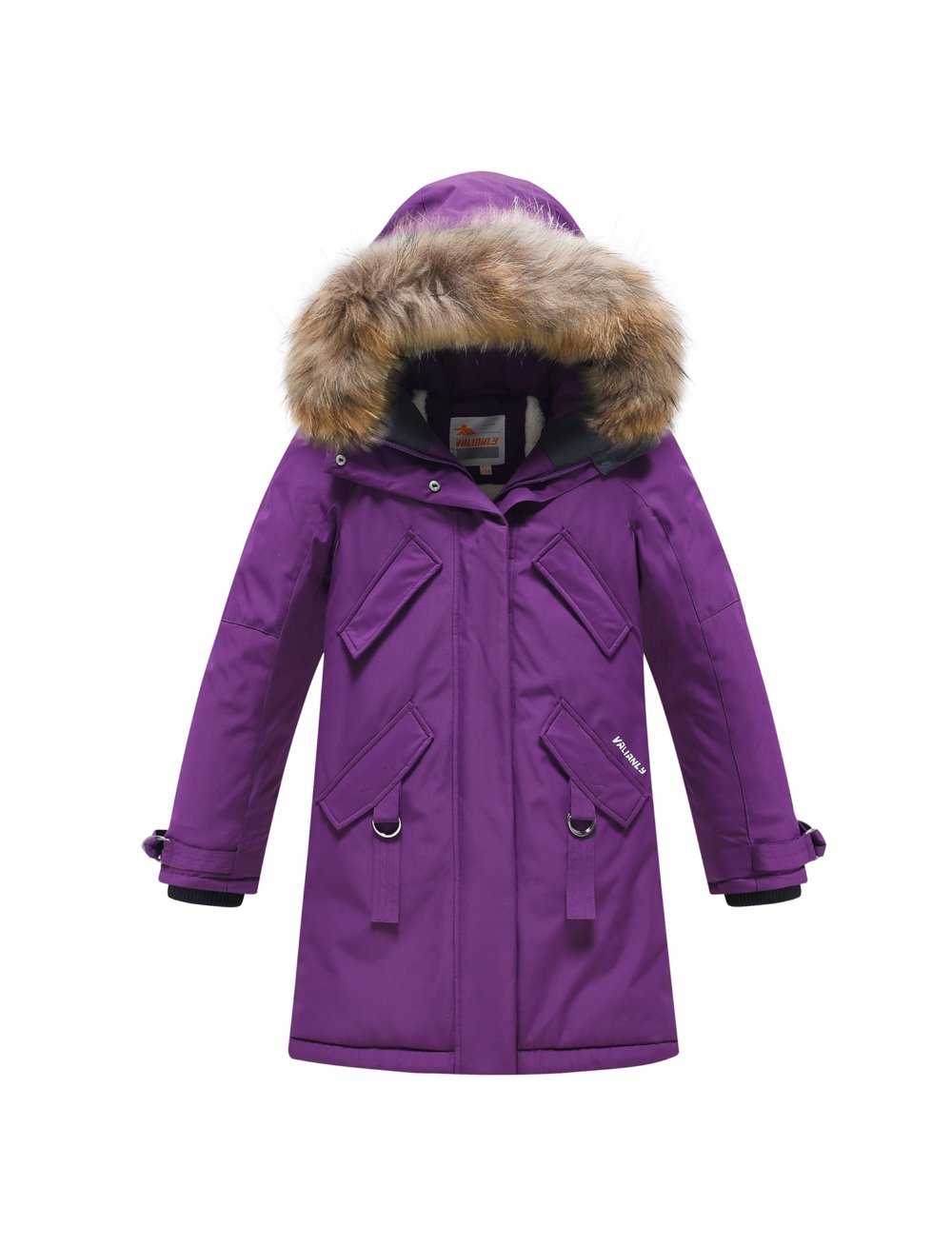 Купить оптом Парка зимняя подростковая для девочки фиолетового цвета 9340F в Казани