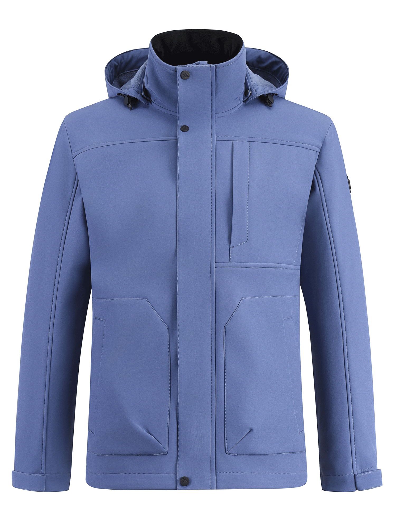Купить Ветровка мужская софтшелл виндстоппер с капюшоном спортивная синего цвета 9617_1S, фото 2