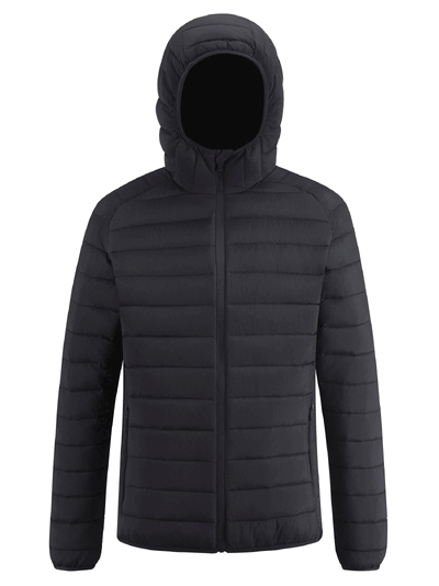 Оптом Куртка мужская стёганая с капюшоном с графеновой подкладкой черного цвета 9625_1Ch, фото 2