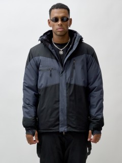 Горнолыжная куртка мужская УЦЕНКА темно-серого цвета 0913TC