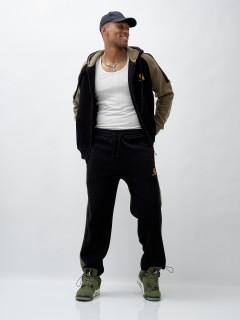 Брюки мужские демисезонные на флисе УЦЕНКА черного цвета 0921Ch
