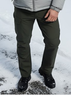 Брюки спортивные софтшелл мужские УЦЕНКА хаки цвета 0942Kh