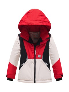 Куртка горнолыжная подростковая для девочки УЦЕНКА красного цвета 0983Kr