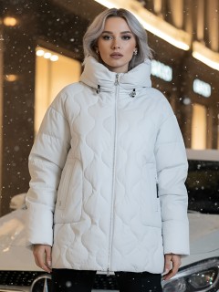 Куртка женская демисезонная с капюшоном серого цвета 1140Sr