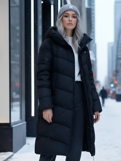 Купить пальто утепленное стеганное женское оптом от производителя зимнее недорого в Воронеже 1318Ch