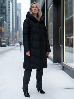 Купить пальто утепленное стеганное женское оптом от производителя зимнее недорого в Нижнем Новгороде 1318Ch