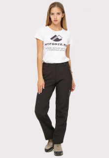 Купить оптом брюки женские из ткани softshell черного цвета  1851Ch в интернет магазине MTFORCE.RU