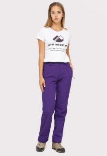 Виндстопер женские осенние весенние из ткани softshell большого размера фиолетового цвета купить оптом в интернет магазине MTFORCE 1851F