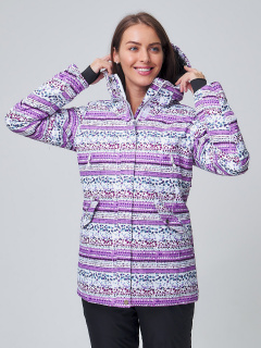 Купить оптом женскую зимнюю горнолыжную куртку фиолетового цвета в интернет магазине MTFORCE 1937F